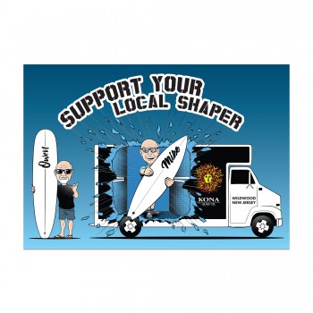 Collectible Vinyl Sticker in Support Your Local Shaper